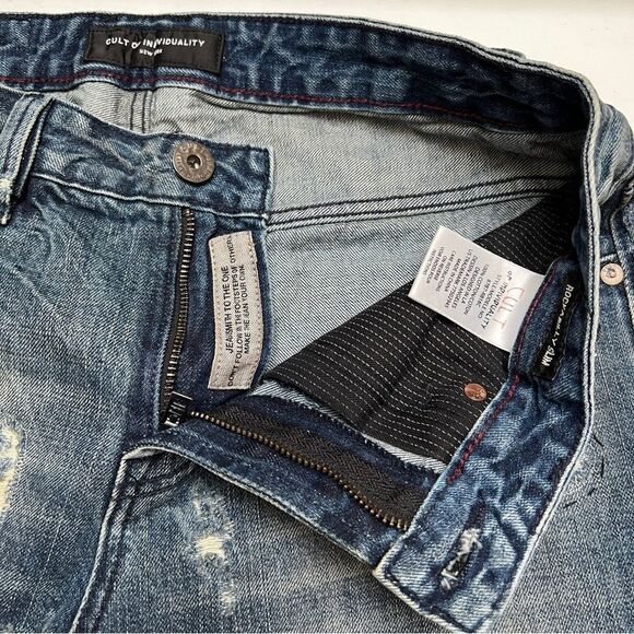 Cult of Individuality Punk Distressed Rockabilly Slim Jeans W32 MSRP $249 - Picture 10 of 15